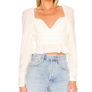 Free People Chloe Smocked Cotton Top